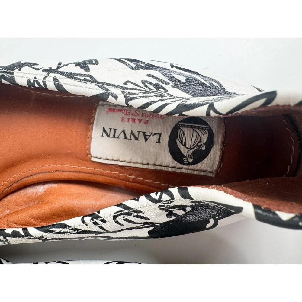 Lanvin Black & White Women's Graffiti Ballet Flat Size EU 36 US 6 Rare